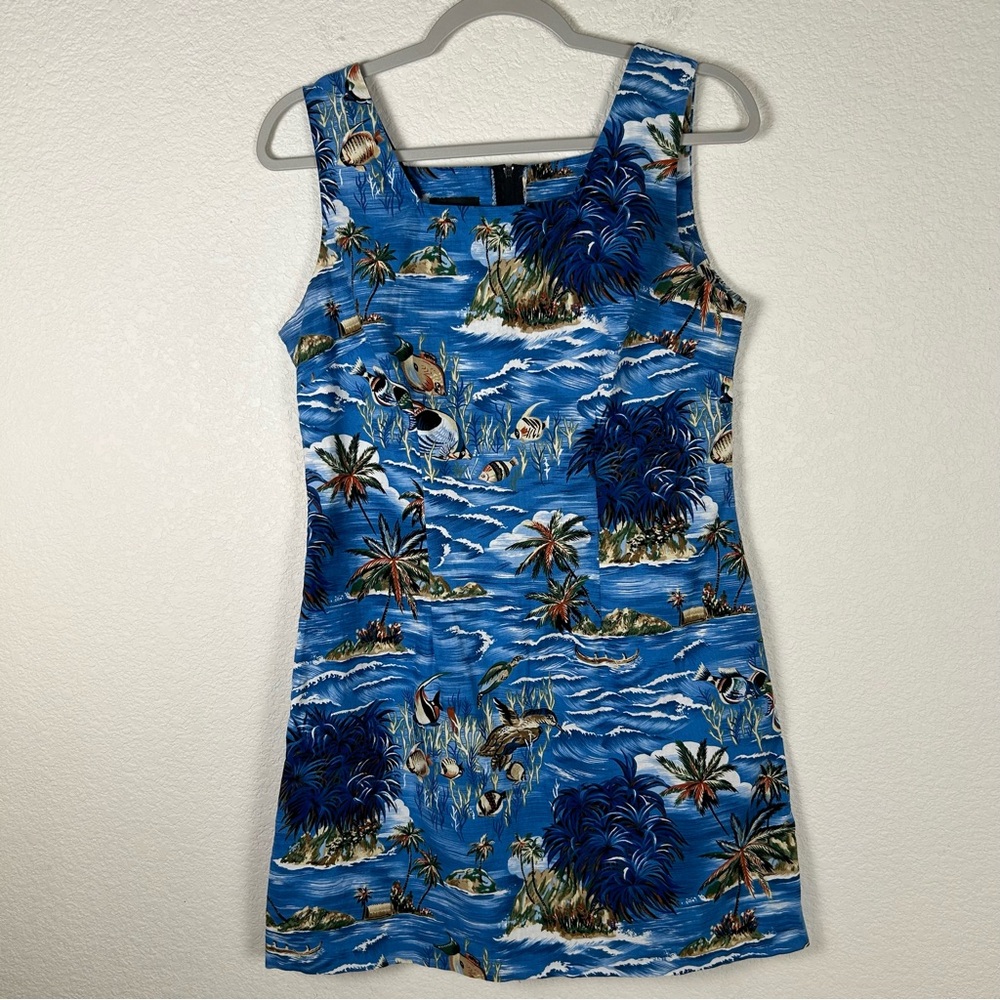 VTG Hawaiian Women’s Sz M/10 Sleeveless fitted sheath dress Beach Resort Wear
